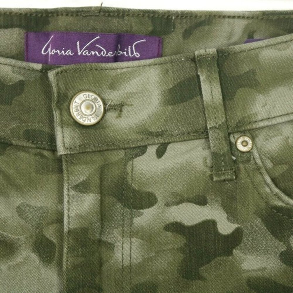 Gloria Vanderbilt Comfort Curvy Skinny Jeans Willow‎ Green Camo 10 - Picture 8 of 10